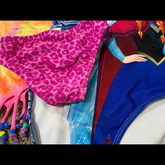 Girls Summer Clothes Lot of 6 Size 4T to Small Swimsuits Hat Beach Wear - Picture 3 of 9